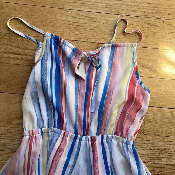 Romper JACK by BB Dakota Lovy Watercolor Stripe Cropped Jumpsuit - Picture 11 of 13